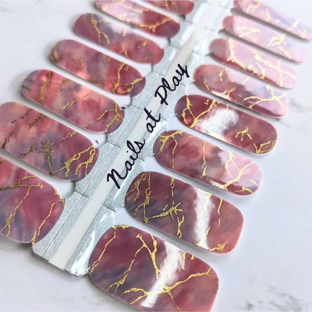 5 for $15 Nail Wraps- Rutilated W/Gold
